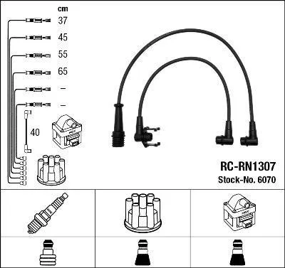 Immagine prodotto di Set cavi accensione Ngk 6070 per Renault Dacia Per veicoli con distributore di accensione
