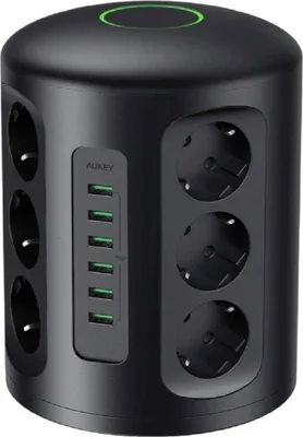 Image de AUKEY PA-S14 PowerHub XL avec 12 prises secteur, 6 ports USB et un câble d'alimentation de 31 cm, station de recharge pour smartphones, tablettes, ordinateurs portables, lampes et bien plus encore