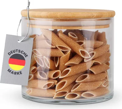 Immagine prodotto di Barattolo Bestliving da 700 ml con coperchio in bambù, Ø 11,2 x 10 cm, contenitore in vetro riutilizzabile a chiusura ermetica, barattolo di alta qualità, barattolo per spezie da cucina