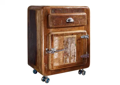 Immagine prodotto di MASSIVMOEBEL24 | FREEZY #43 Comodino in legno riciclato - laccato / multicolore 55x38x70