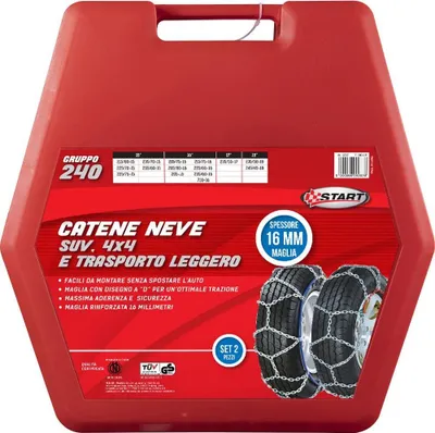 Immagine prodotto di Set START con due catene da neve gruppo 240 da 16MM per SUV 4x4 e veicoli da trasporto leggeri