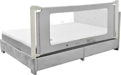 Produktbild von GOPLUS Bettgitter, 4-Fach Höhenverstellbares Bettschutzgitter 80-95cm, Kinderbettgitter mit Doppel-Sicherheitsschloss, für Kinderbetten & Elternbetten