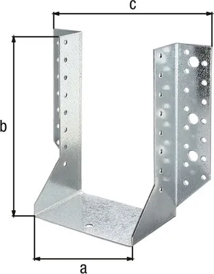 Produktbild von 120 x 160mm Holzverbinder aussenliegend Balkenschuh aussen mit ETA Zulassung - verzinkt