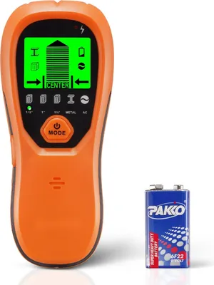 Immagine prodotto di Trovafascio e scanner da parete - Multidetector 5 in 1 - Rileva travi in legno, metallo, cavi e tubi - Sensore intelligente - Display LCD - Allarme audio - Calibrazione automatica - Arancione
