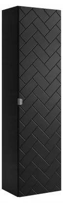 Zdjęcie produktu dla Szafka Łazienkowa Wisząca Słupek Łazienkowy Czarny Rensan 136 Cm Front Mdf