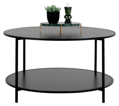 Obrázek produktu pro Kulatý konferenční stolek Vita v černé barvě s ocelovou konstrukcí, ø80×45 cm