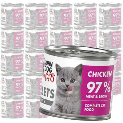 Produktbild von John Dog für Katzen Feuchtfutter für Kätzchen Hähnchenfilets 24x140g