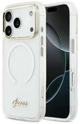 Obrázok produktu pre Puzdro Guess IML Gradient Script Metal MagSafe pre iPhone 17 Pro Max - biela