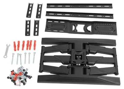 Image de Support mural pour téléviseur en acier, installation facile, support à rotation complète avec bras articulés, compatible avec la plupart des téléviseurs de 45 à 75 pouces