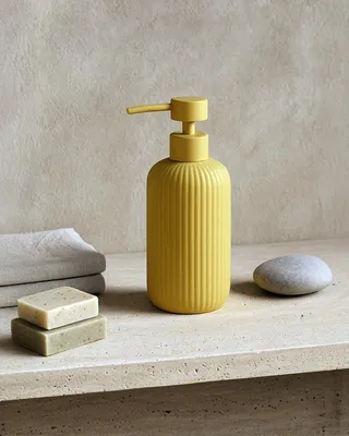 Immagine prodotto di Dispenser portasapone liquido da appoggio in Vetroceramica giallo color