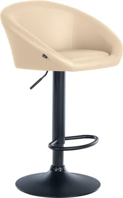 Produktbild von CLP Barhocker Davie Kunstleder höhenverstellbar und drehbar - Farbe: creme, Gestellmaterial: Metall matt schwarz