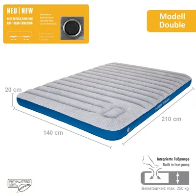 Produktbild von High Peak 40045, Doppelmatratze, Rechteck, Innen & Außen, Integrierte Luftpumpe
