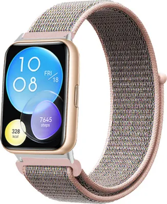 Produktbild von Strap-it Huawei Watch Fit 2 Nylon Armband (Rosa Sand)