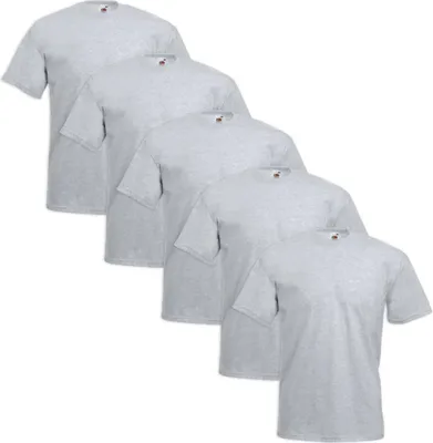Produktbild von Fruit of the Loom Große Größe Valueweight T-Shirt 5 Stk. Grau 3XL