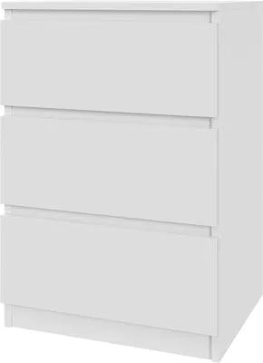 Produktbild von Kommode Schrank AVEN 50 cm - 3 Schubladen -  weiß - Wohnzimmer, Schlafzimmer - mattweiß