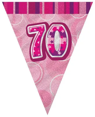 Produktbild von 70. Geburtstag | Wimpelkette pink