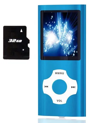 Produktbild von MP3/MP4 Player mit 32 GB Speicherkarte – tragbarer Musikplayer mit 1,8" LCD-Display – FM-Radio, schlankes Design, digitaler Audio Player
