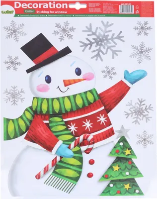 Immagine prodotto di Decorazione per finestra 41x29 cm Pupazzo di neve NATALE