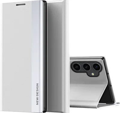 Image de Galaxy S23 FE Housse, cuirPolyuréthanemagnétique rabat Stand Housse de protection pour Samsung Galaxy S23 FE blanc