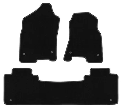 Zdjęcie produktu dla Dywaniki samochodowe welurowe BASIC do: Dodge RAM 1500 (2019-2024, Quad Cab) czarne, z mocowaniami
