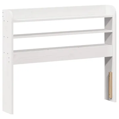 Image de vidaXL Tête de lit avec étagères Blanc 90 cm Pin massif