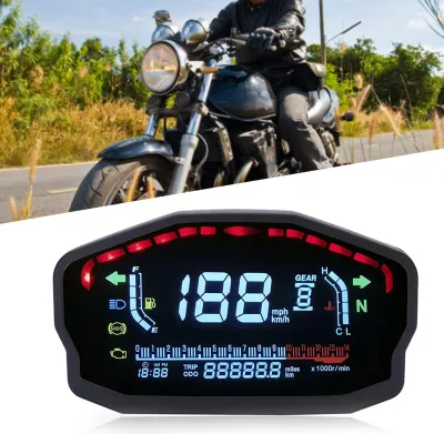Obrázek produktu pro Univerzální motocyklový tachometr LED LCD digitální tachometr Tachometr Přístroj