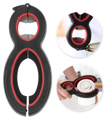 6-in-1 Multi-Flaschenöffner, Deckelöffner, Küchenhelfer, 14,5 cm