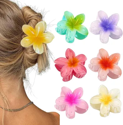 Produktbild von Haarclip, Set von 6, Bunte Blumen, Für dickes Haar, Für den Alltag