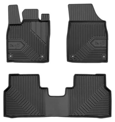 Image de Tapis avant en caoutchouc + tunnel pour Skoda Elroq 2025- (SUV) – 3 pièces, noirs, sur mesure