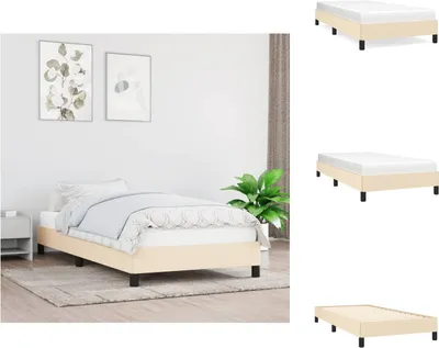 Produktbild von vidaXL Bettgestell Creme 90x200 cm Stoff -  Betten & Bettgestelle