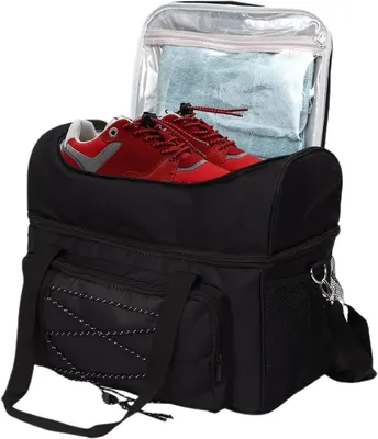 Productafbeelding van Bowling Tas - Bowling Ball Tas - Sport Organisatie - Padded Dividers - Voor 2 Ballen - Zwart