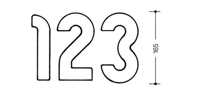Produktbild von Hausnummer Ziffer 1 Spezial-Polyamid 99 reinweiß 165mm D.33mm HEWI