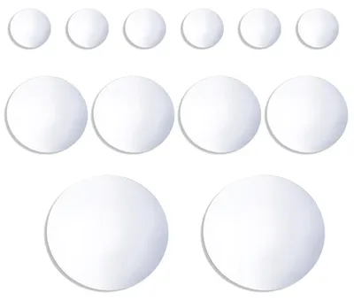 12 runde Acryl-Spiegel selbstklebend silber 10/20/30 cm