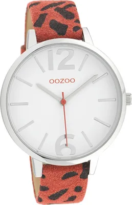Produktbild von Oozoo Leder Damen Uhr C10194 Quarzuhr Armband rot schwarz Timepieces D2UOC10194