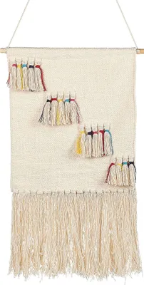 Produktbild von BELIANI Wanddekoration Beige Baumwolle Handgemacht mit Fransen Boho Chic Wandbehang Wanddeko Türdeko Fensterdeko für Schlafzimmer Wohnzimmer Flur Diele