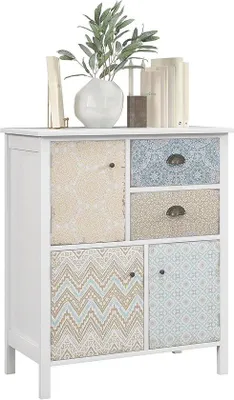 Productafbeelding van Multifunctionele shabby chic commode met 2 laden en 3 kastvakken