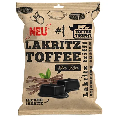 Immagine prodotto di Toffee Trophy - Caramelle mou alla liquirizia confezionate singolarmente 200 g