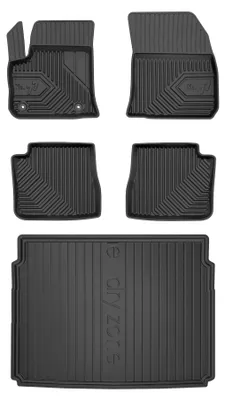 Productafbeelding van Rubberen automatten + kofferbakmat voor Citroën e-C4 vanaf 2020 (hatchback) – 5-delig, zwart, op maat – Wielganizator