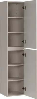 Image de Armoire De Salle De Bain Haute 160 Cm, Couleur Cachemire, Avec Façades Fraisées
