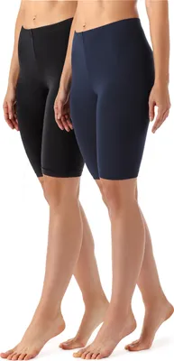 Produktbild von Merry Style Damen Kurze Leggings aus Viskose 2 Pack MS10-145 (Schwarz/Navy (2Pack), XS)