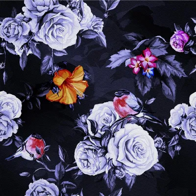 Image de OUTDOOR DECOSTOFF OXFORD - Motif roses et oiseaux I DX151