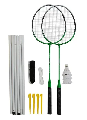 Produktbild von Badminton-Set bestehend aus 2 Schlägern, 3 Bällen, Netz und Tasche