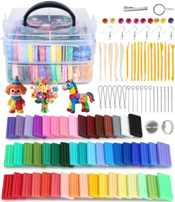 Polymeerkleiset, 50 Farben, mit 19 Werkzeugen und 38 Accessoires