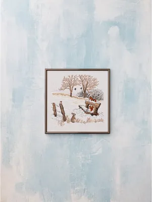 Produktbild von Auslaufmodell Permin Kreuzstich Stickpackung "Wintereichhörnchen", Zählmuster, 30x30cm, 92-2130