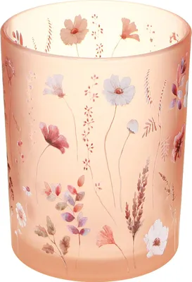 Produktbild von Dekorative Windlichter Glas Blumenmotiv für romantische Wohnakzente, 2 Stück