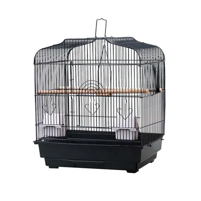 Image de Cages pour oiseaux Cage de transport pour oiseaux avec poignée 2 perchoirs, 2 mangeoires Cage pour oiseaux Volière pour petits perroquets Canaris