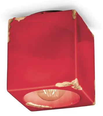 Produktbild von Deckenleuchte Vintage Keramik Rot 1 Licht E27