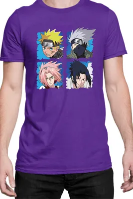 Zdjęcie produktu dla Męska Koszulka Naruto Team 7 03, Man L / Fioletowy
