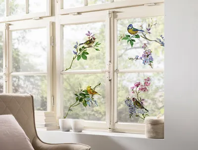 Produktbild von Komar Fenstersticker - Wedding Birds - Größe: 31 x 31 cm (Breite x Höhe), Vögel