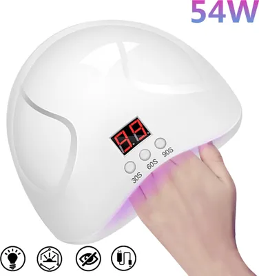 Zdjęcie produktu dla 54W inteligentna lampa LED UV do paznokci z ekranem LCD z 3 timerami Przenośna suszarka do paznokci do paznokci i paznokci u stóp